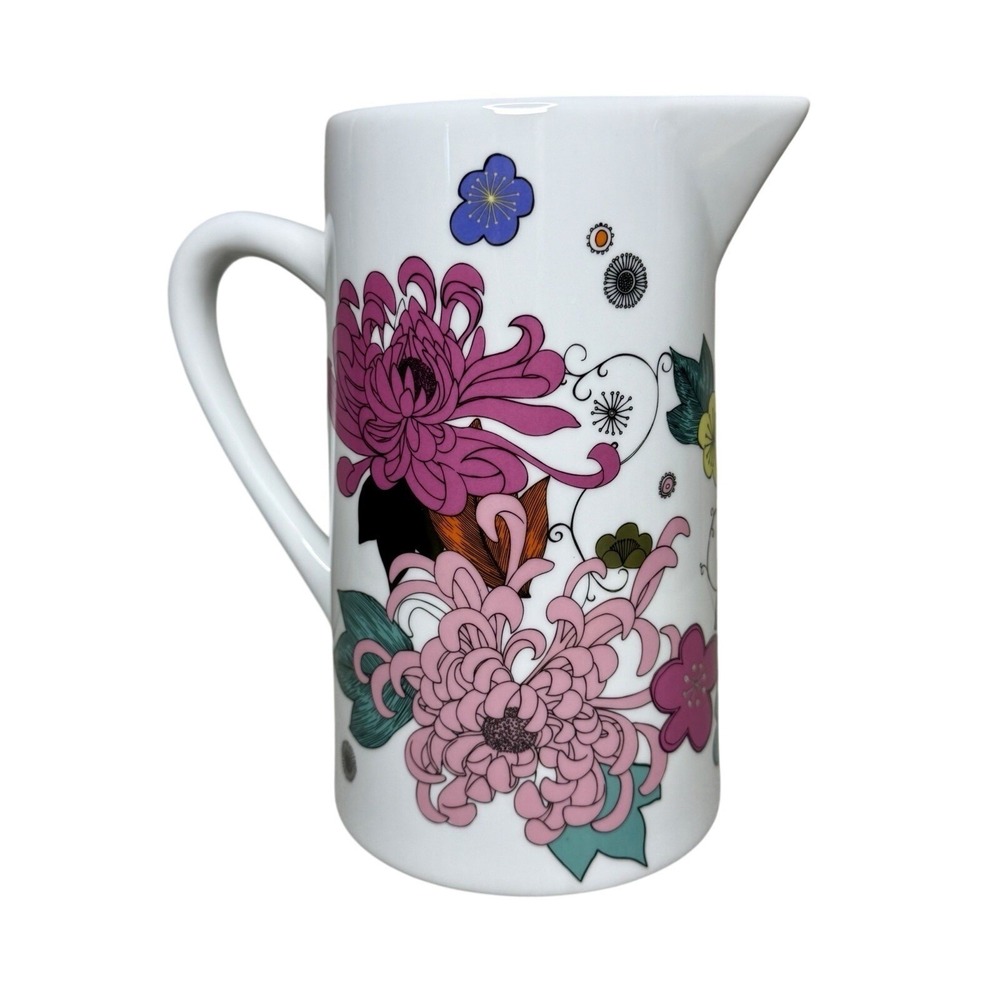 Paperchase Fine Porcelain Vibrant Color Floral Design Pitcher